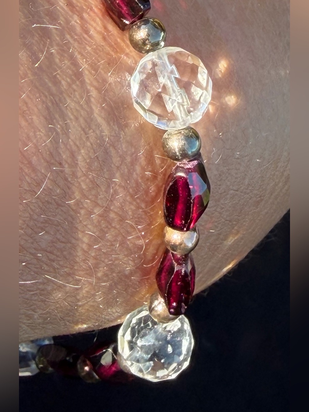 Garnet, Crystal .925 Artisan Hand Crafted Bracelet - Picture 3 of 7